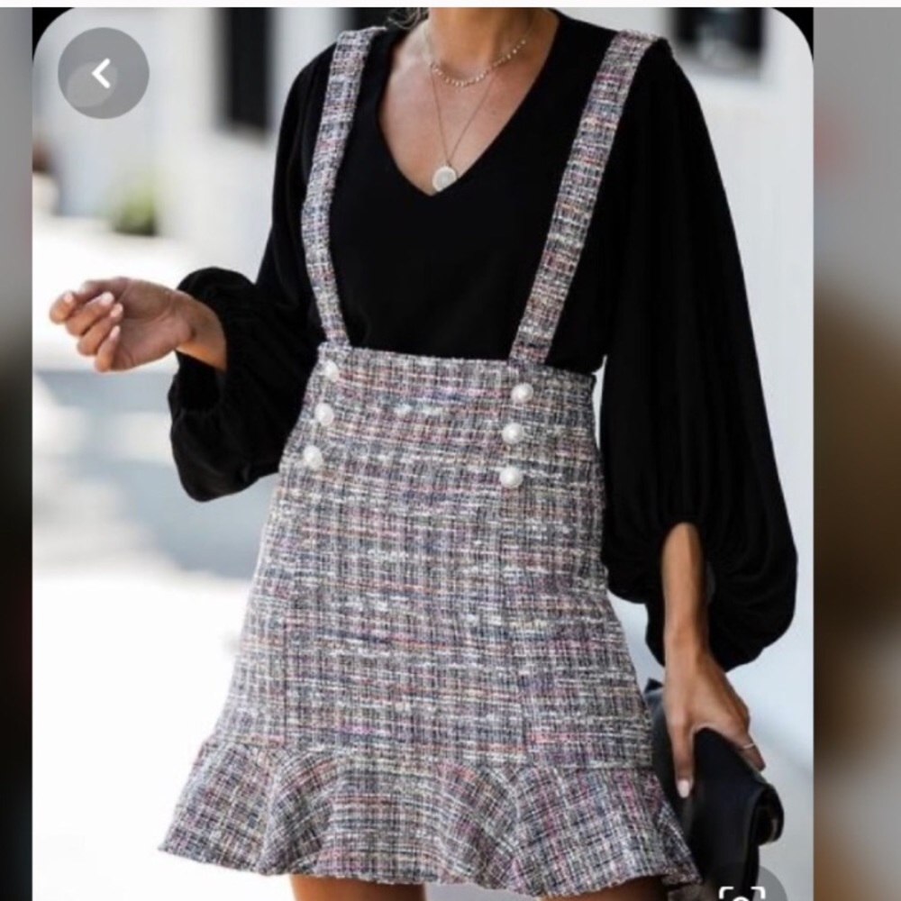 Overall Tweed Skirt